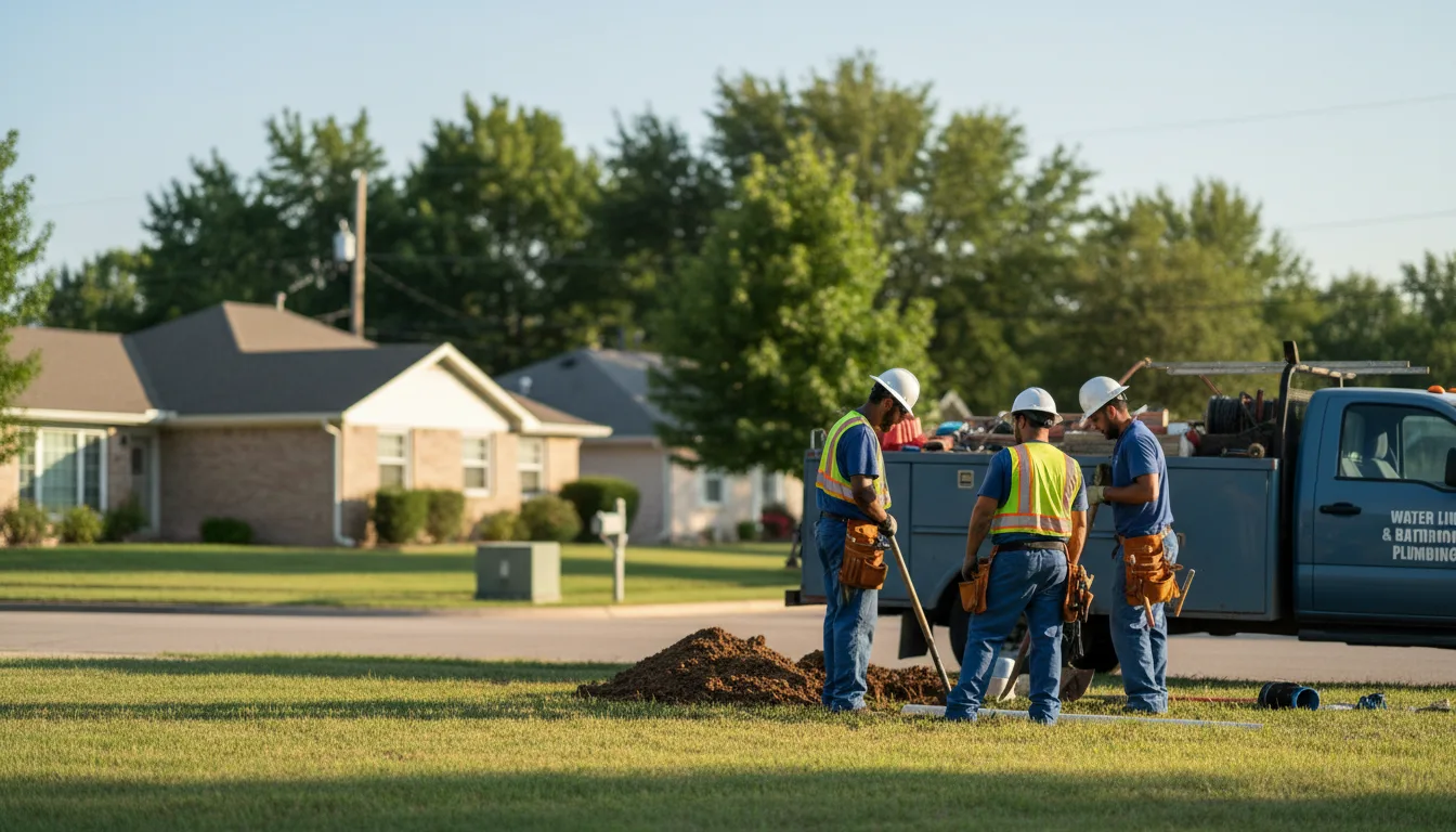 Residential water line and bathroom plumbing service in Clarksville, OH